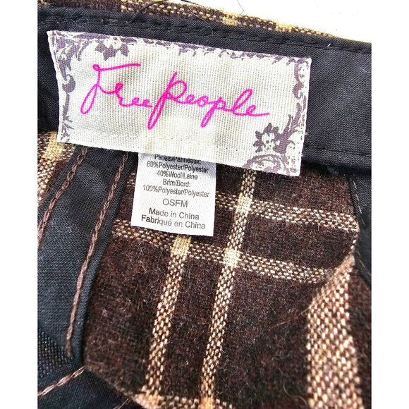 Free People OSFM Plaid Wool Blend Newsboy Cap - Picture 5 of 7